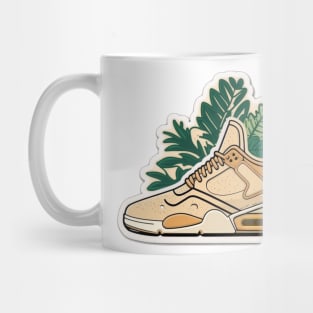 Step into Sustainability with Our Cartoon-Style Beige Sneaker Mug